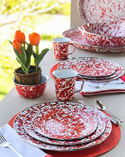 Golden Rabbit Enamelware Latte Coffee or Tea Mugs, 16 ounce, Sunset, Set of 4 - Image 4