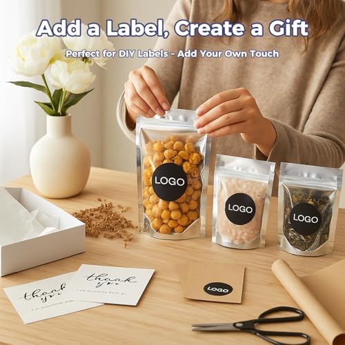 800-Pack Reclosable Large Mylar Bags for Food Storage 5.9" x 8.7" Stand Up Pouch Bags Bulk Resealable Smell Proof Aluminum Silver Foil Bags with Clear Window Kitchen Storage Edible Packaging - Image 5