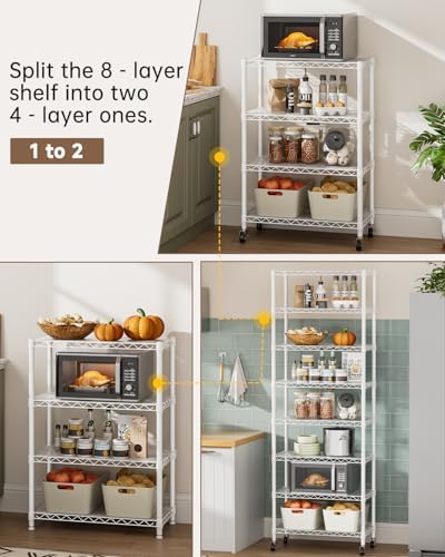 Golpart 8Tier Adjustable Storage Shelves Metal Wire Shelving Standing Shelf - Image 7