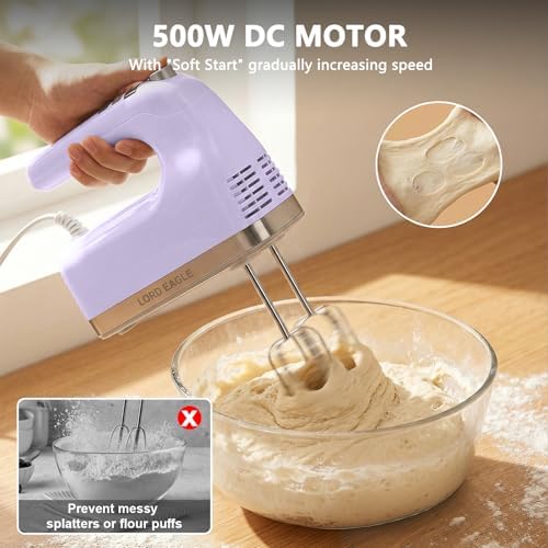 Lord Eagle 9-Speed Digital Hand Mixer Electric Handheld, 500W DC Motor - Image 7