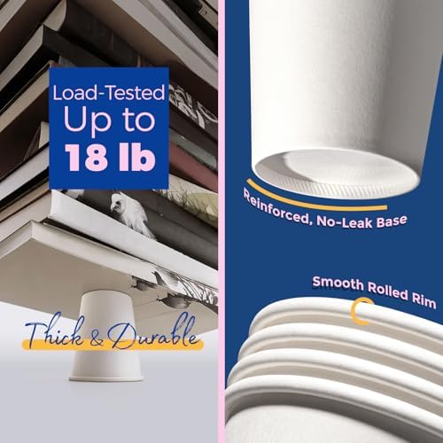 Fit Meal Prep 50 Pack 8 oz Disposable Coffee Cups with Lids, Sleeves, Leak-Proof To Go Coffee Cups with Lids, Durable Hot Paper Cups for Home, Office, Party, Business - Image 3