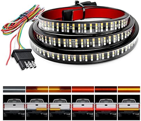 Nilight Truck Tailgate Light Strip 48" Triple Row 360 LED Running Light Bar by Nilight