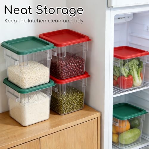 6 Pack 8 Qt Food Storage Containers with Lids, Commercial Clear Square - Image 5
