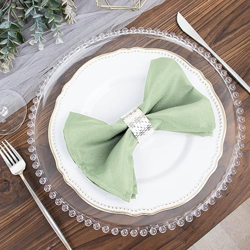 Balsa Circle 100 pcs 17-Inch Sage Green Polyester Luncheon Napkins - for Wedding Party Reception Events Restaurant Kitchen Home - Image 6