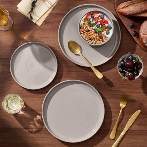 E-far Plates and Bowls Sets, 6 Pcs Stoneware Ceramic Dinnerware Dishes Sets - Image 4