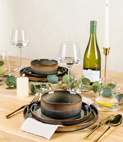 TheTerra Ceramic Dinnerware Set for 4, 16-Piece Plates and Bowls Set - Image 7