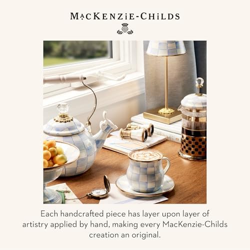 MACKENZIE-CHILDS Whistling Tea Kettle, Light-Blue-and-White Sky Check - Image 6