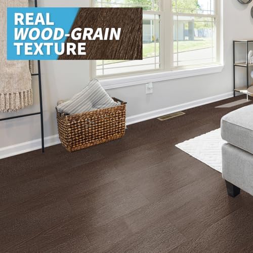 Art3d 12-Pack Peel and Stick Vinyl Floor Tiles (18 Sq.Ft), Brown Stone - Image 2