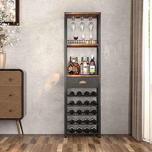 Homeiju Wine Rack Freestanding Floor, Bar Cabinet for Liquor and Glasses - Image 3