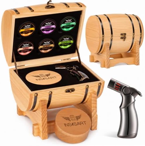 INSISART Whiskey Smoker Kit, Old fashioned Smoker Kit with Barrel, Natural by INSISART