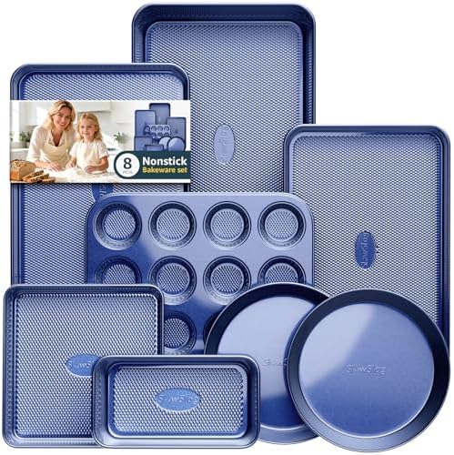 Baking Pans Set 8-Piece Bakeware Sets, Baking Sets for Cooking Oven Pan Set by SlowSLog