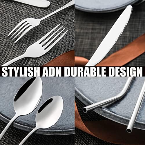 28 Pieces Silverware Service for 4 Flatware Set Stainless Steel Utensils Cutlery Set Dishwasher Safe - Image 3