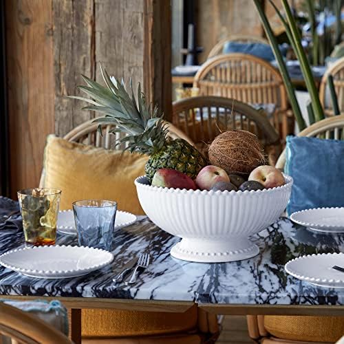 Costa Nova Ceramic Stoneware 13" Centerpiece Bowl - Pearl Collection, White | Microwave & Dishwasher Safe Dinnerware | Food Safe Glazing | Restaurant Quality Serveware - Image 6