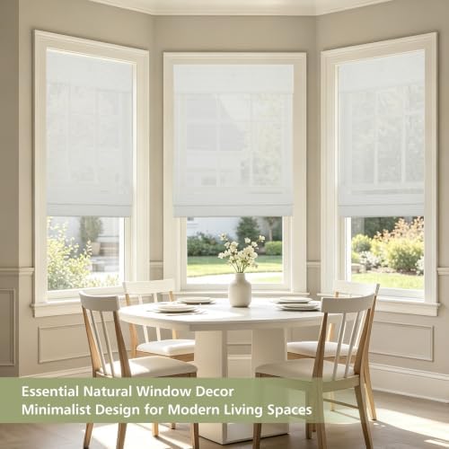Blackout Cordless Bamboo Roman Shades, Woven Wood Blinds for Indoor Windows - Image 6