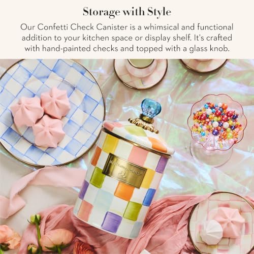 MACKENZIE-CHILDS Enamel Canister, Medium, Confetti Check - Image 2