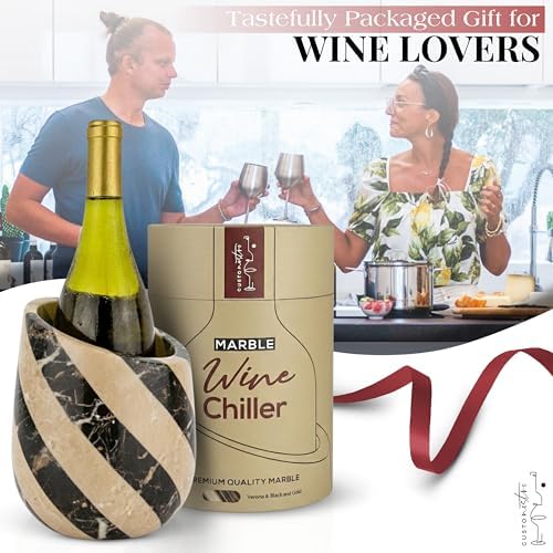 Gusto Nostro Marble Wine Chiller Bucket - 750ml Wine Bottle Cooler and Champagne Chiller for Party, Kitchen, Bar Cart Decor to Chill & Keep Bottles Cold - With Unique Wine Lovers Gift Box - Image 6