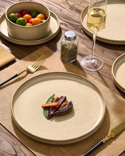 Stoneware Dinnerware Sets, Reactive Glaze Dishes Set for 8 - Image 3