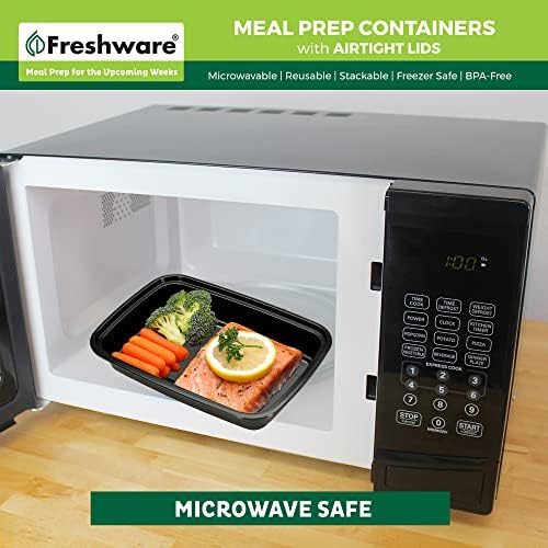 Freshware Meal Prep Containers [50 Pack] 1 Compartment Food Storage Containers with Lids, Bento Box, BPA Free, Stackable, Microwave/Dishwasher/Freezer Safe (16 oz) - Image 6