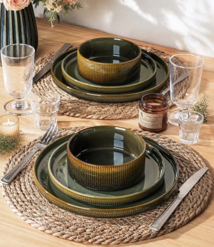 TheTerra Ceramic Dinnerware Set for 8, 24-Piece Plates and Bowls Set - Image 7