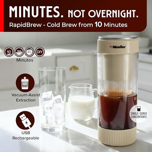 Mueller RapidBrew Cold Brew Coffee Maker, Cappuccino Beige - Image 2