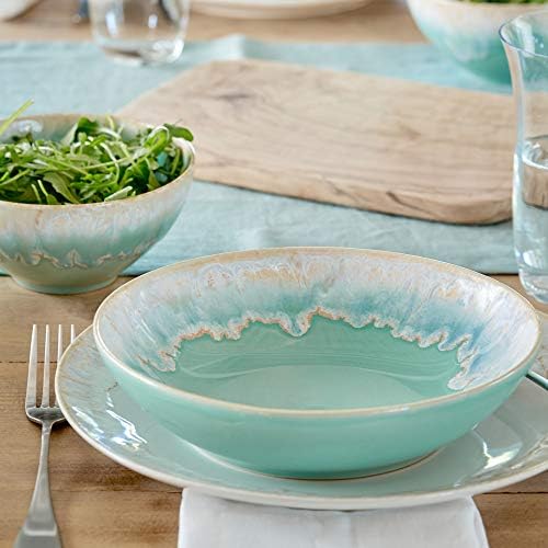 Casafina Ceramic Stoneware Soup & Pasta Bowl - Taormina Collection, Aqua | Microwave & Dishwasher Safe Dinnerware | Food Safe Glazing | Restaurant Quality Tableware - Image 2