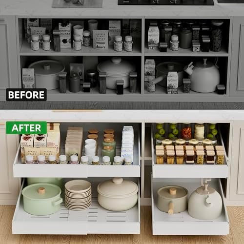 PAKETA 1 Pack Expandable Pull Out Cabinet Organizer,21" Deep - Image 3
