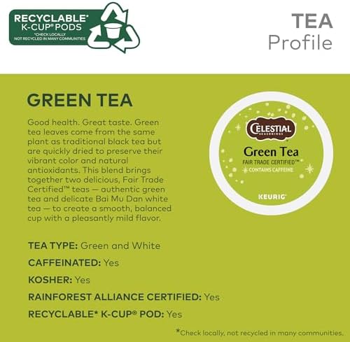 Celestial Seasonings Green Tea, Single-Serve Keurig K-Cup Pods, 96 Count - Image 4