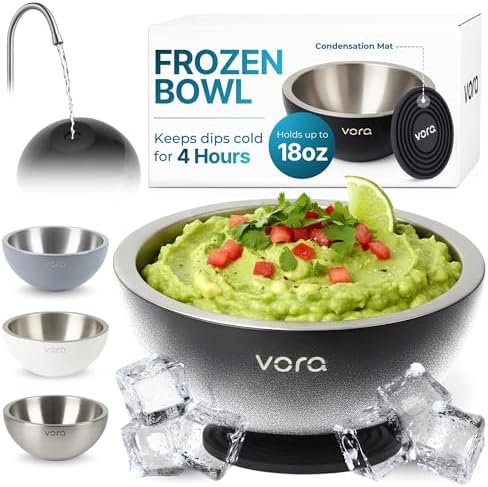 18oz Black Stainless Steel Dip Chiller Bowl (1 Pack) by VORA