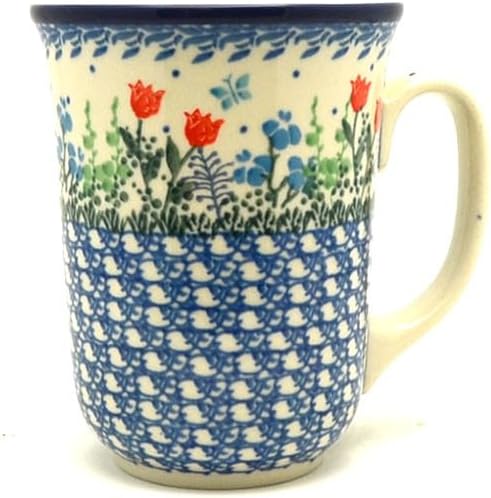 Polish Pottery Mug - 16 oz. Bistro - Tulip Horizon by Polish+Pottery+Gallery