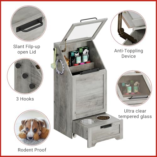 Dog Feeding Station with 2 Elevated Dog Bowls - Image 5