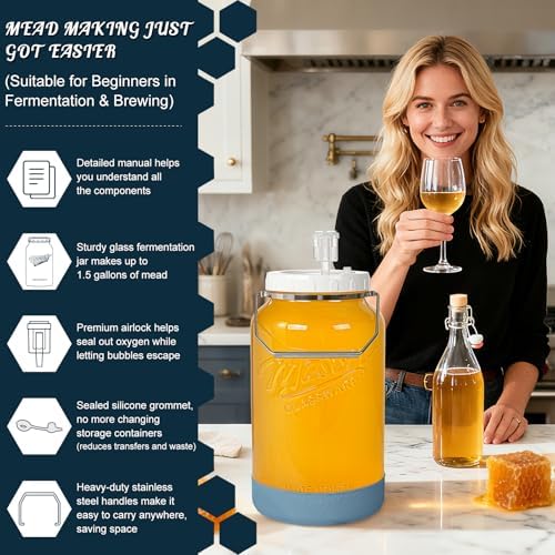 1.5 Gallon Glass Fermentation Jars with Lids & Airlocks, 2 Pack - Image 6