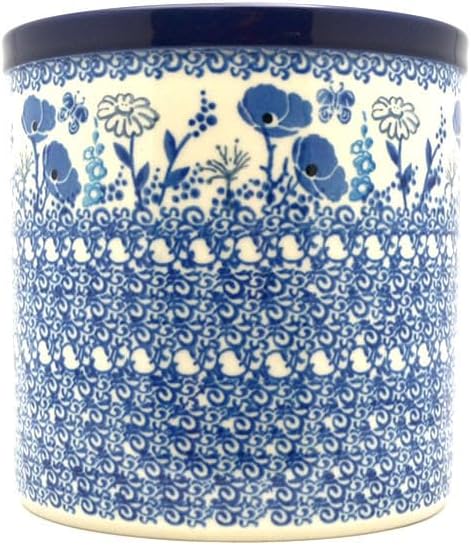 Polish Pottery Utensil Holder - Evening Poppies by Polish+Pottery+Gallery