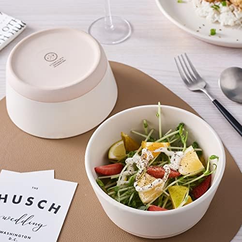 Stone Lain Jules Stoneware 16-Piece Dinnerware Set, Plates and Bowls, Service for 4, Off White, Microwave & Dishwasher Safe - Image 6