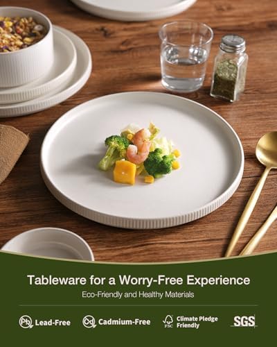 Famiware Star Dinnerware Sets with Mugs, Ceramic Plates and Bowls Set for 6 - Image 5