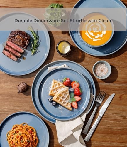 GBHOME Stoneware Dinnerware Sets for 4, 12-Piece Plates and Bowls Set - Image 4