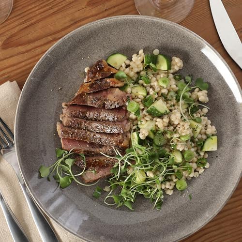 Gibson Elite Castle Peak Plates and Bowls Set, 12-Piece Dinnerware Set, Grey Reactive Glaze Stoneware Dishes, Dinner Plates, Salad Plates & Cereal Bowls - Image 5