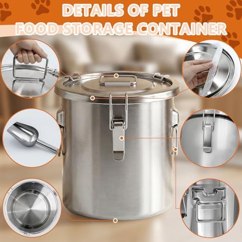 30LB Stainless Steel Dog Food Storage Container with Lid & Scoop, Large Metal Dog Food Container for Dry Pet Food, Pet Food Storage Container for Kibble, Cat Food and Treats - Image 4