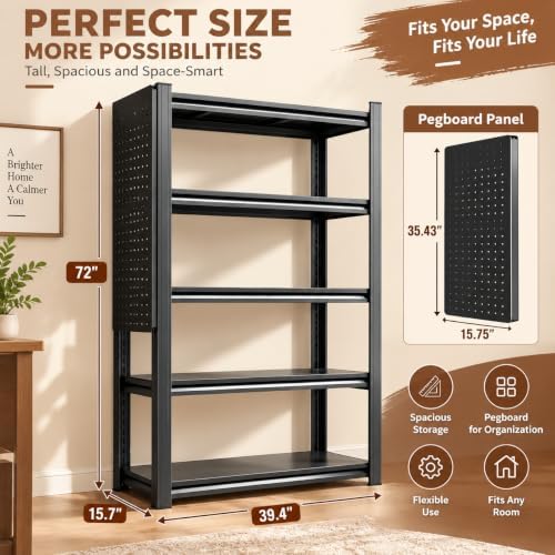 Metal Book Shelf Adjustable Heavy Duty Bookshelf with Tool-Free Assembly - Image 2