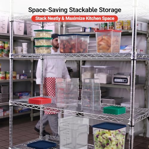 2 Pack 18 QT Commercial Food Storage Containers with Lids, BPA-Free Translucent Large Square Containers with Handles for Bulk Ingredients, Flour, Dough Rising and Pet Food Storage - Image 5