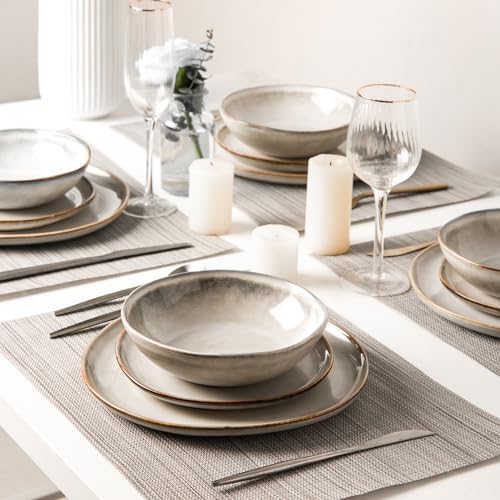 AmorArc Ceramic Dinnerware Sets for 8, 24Pcs Plates and Bowls Sets Dishes - Image 7