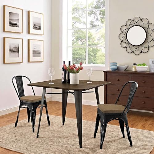 BUYUE Friendly Woven Fabric 14x14 Magnetic Cushion for Metal Chair 1 Piece, Enhanced Anti-Slip Seat Pad for Dining Kitchen Café Stackable Chair (U-Shape, Brown, 1 Count) - Image 3