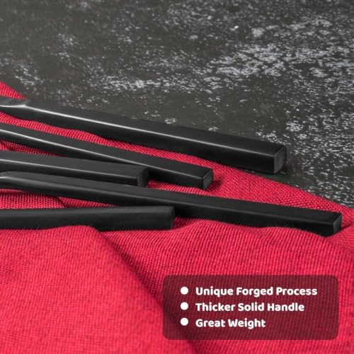 Alata Cube Black 45-Piece Forged Stainless Steel Matte Flatware Set for 8 - Image 3