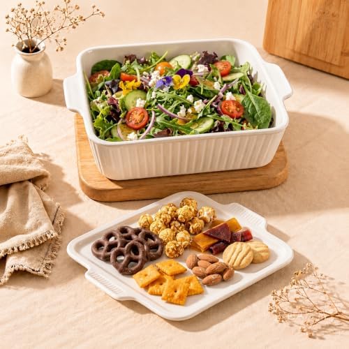 Casserole Dishes for Oven with Lid, Ceramic Baking Dishes Set of 3 - Image 4