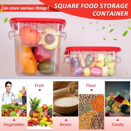 Yungyan 16 Pcs Restaurant Food Storage Containers with Lids Set, Red Lids - Image 6