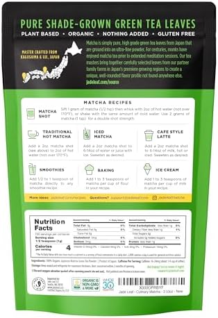 Jade Leaf Matcha Organic Culinary Grade Matcha Powder - Japanese Green tea for Baking, Smoothies, Lattes, and Skin Care, 100g / 3.53 Ounce (Pack of 2) - Image 2