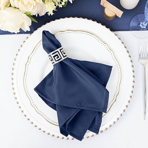 25 pcs 17-Inch Navy Blue Polyester Table Napkins Reusable Washable Wedding Party Dinner Linens Tableware Supplies - Image 5