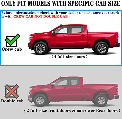 COMNOVA 6" Running Boards Compatible with 07-18 Chevy Silverado/GMC Sierra 1500 Crew Cab; 07-19 2500 3500HD. Running Boards for Silverado Crew Cab(Including in 8 Brackets with Plastic Covers) - Image 4