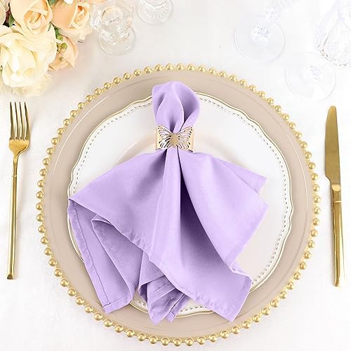 20 pcs 17-Inch Lavender Polyester Table Napkins Reusable Washable Wedding Party Dinner Linens Tableware Supplies - Image 6