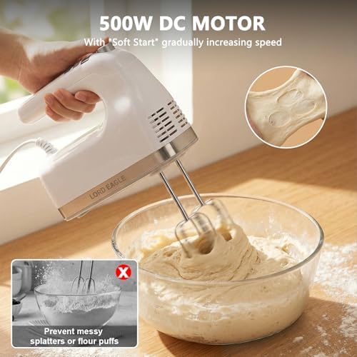 Lord Eagle 9-Speed Digital Hand Mixer Electric Handheld, 500W DC Motor - Image 7