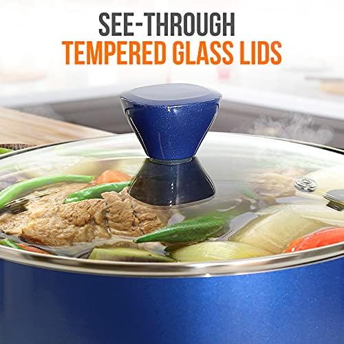 NutriChef Non-Stick Casserole with Lid - High-Qualified Kitchen Cookware with See-Through Tempered Glass Lids, 5 Quart (Works with Model: NCCWA13BU) - Image 5